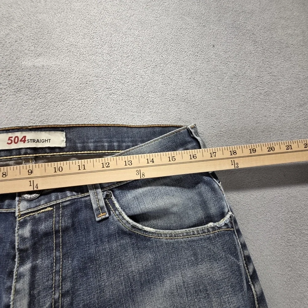 Vintage Levis 504 Jeans Mens 33x32 Blue Straight Engineered Honeycomb Zip Fly